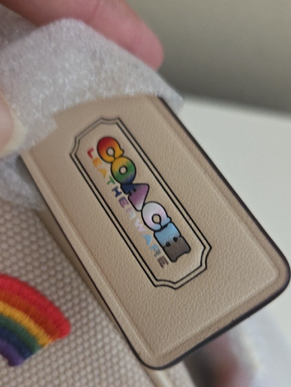 NWT Coach THEO Camera Pride  Crossbody Bag - Beige with Multicolor Rainbows - Picture 5 of 13